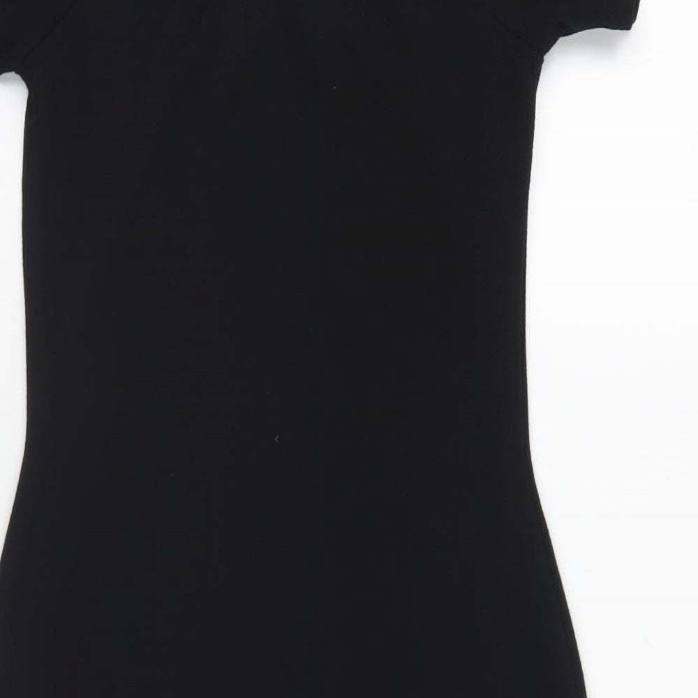 Cameo Rose Womens Black Polyester Bodycon Size 10 Boat Neck Pullover