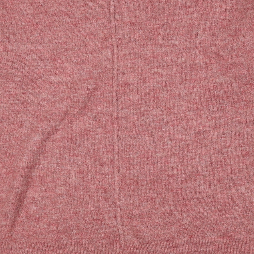 Papaya Womens Pink Crew Neck Acrylic Pullover Jumper Size S