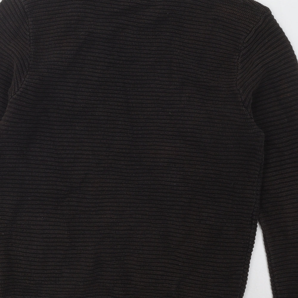H&M Womens Brown Round Neck Cotton Pullover Jumper Size S