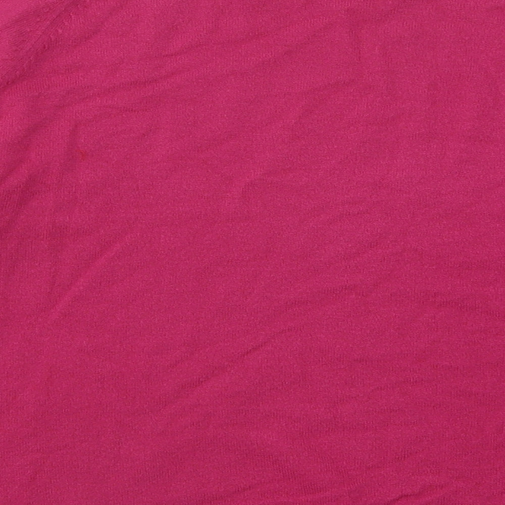 Marks & Spencer Womens Pink Round Neck Viscose Pullover Jumper Size 14