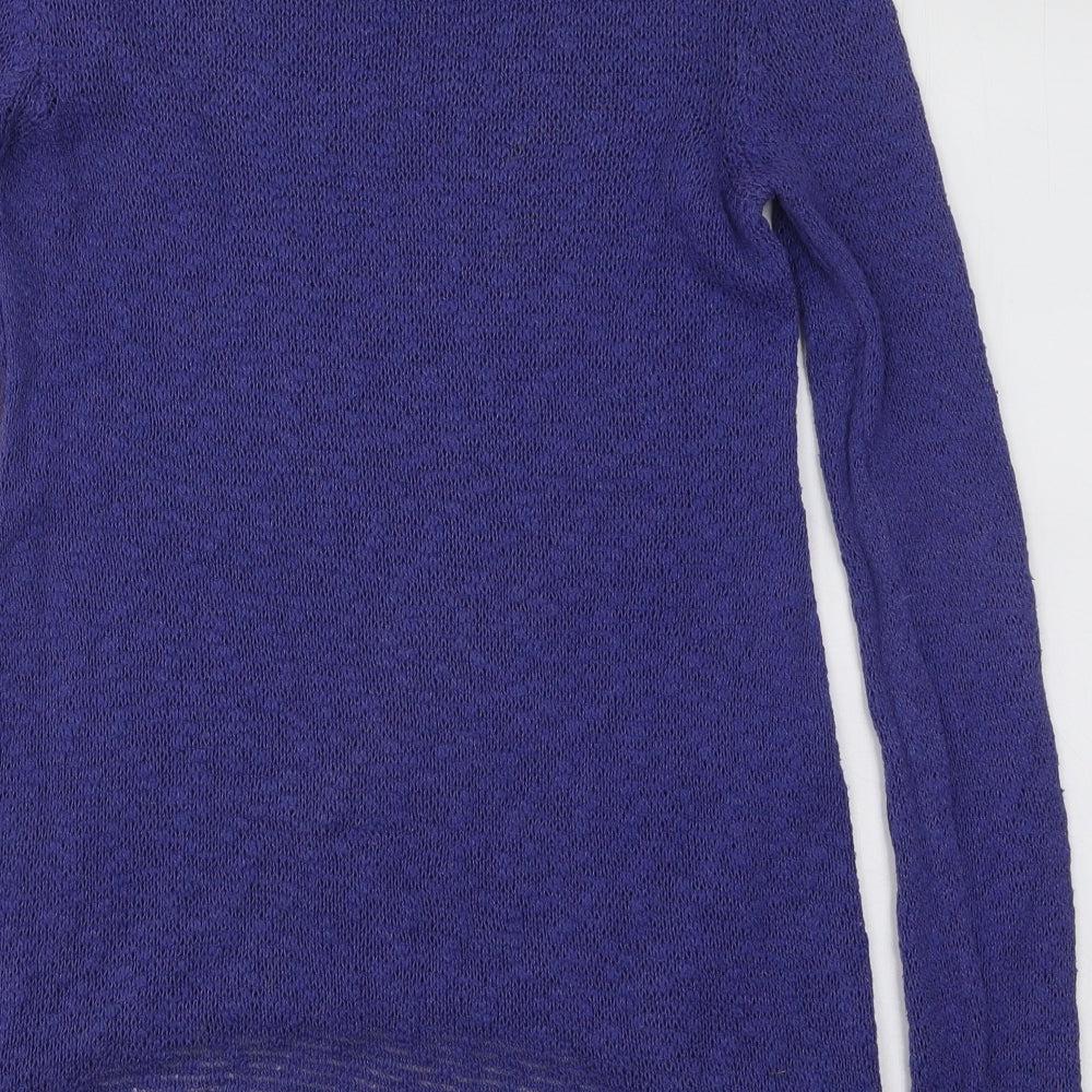 Indi & Cold Womens Purple Round Neck Cotton Pullover Jumper Size S
