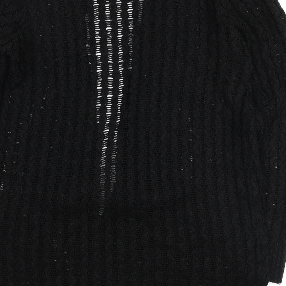 Glimpse Design Womens Black V-Neck Acrylic Cardigan Jumper Size S