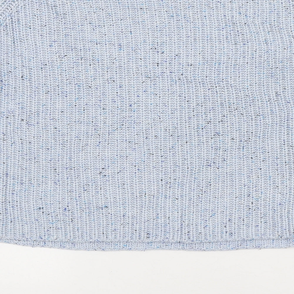 H&M Womens Blue Boat Neck Acrylic Pullover Jumper Size M