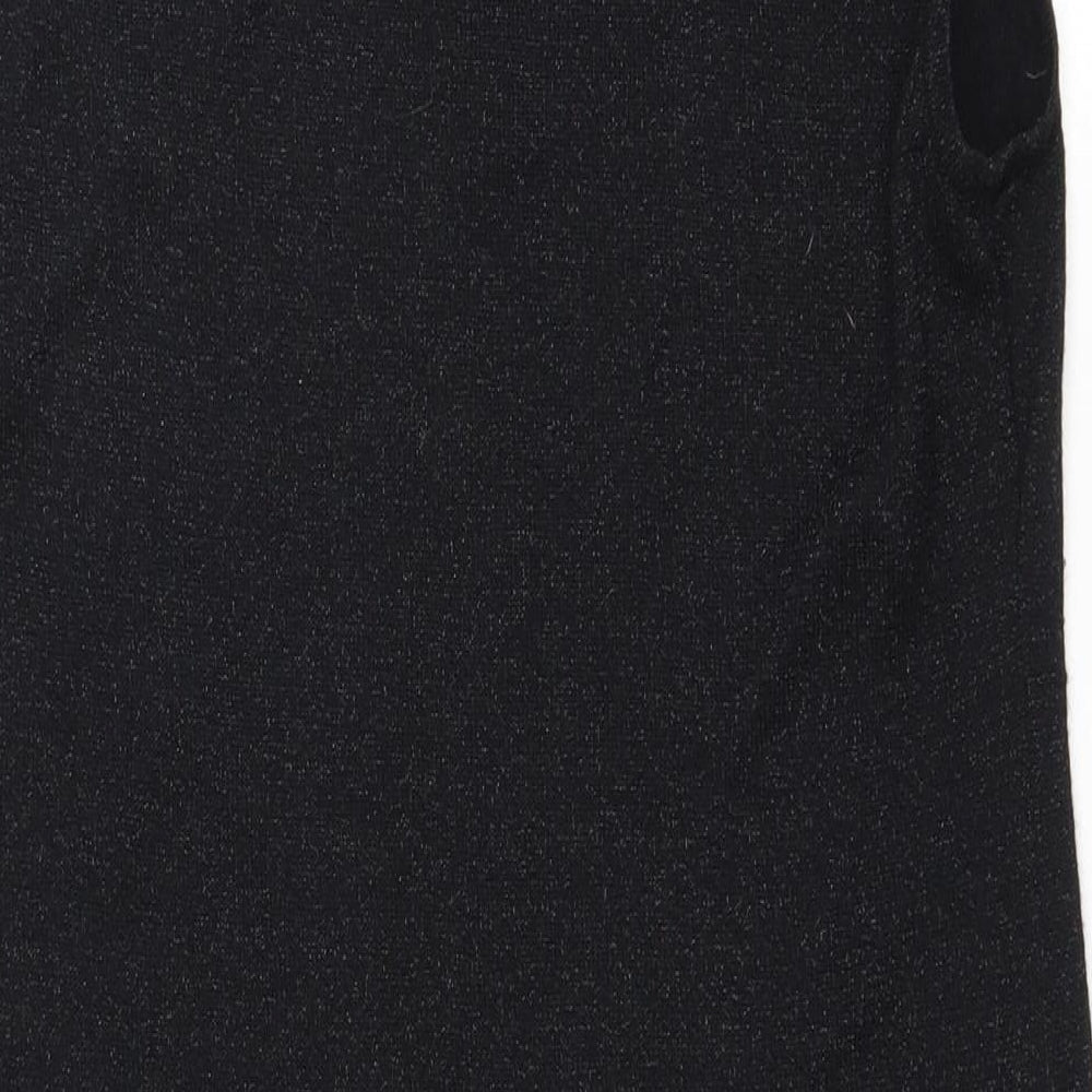 Brave Soul Womens Black Viscose Shift Size M Scoop Neck Pullover