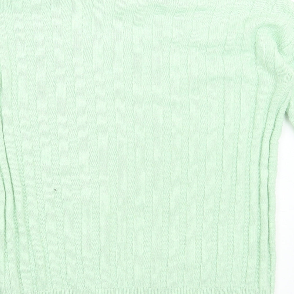 Marks and Spencer Womens Green Round Neck Acrylic Pullover Jumper Size XS