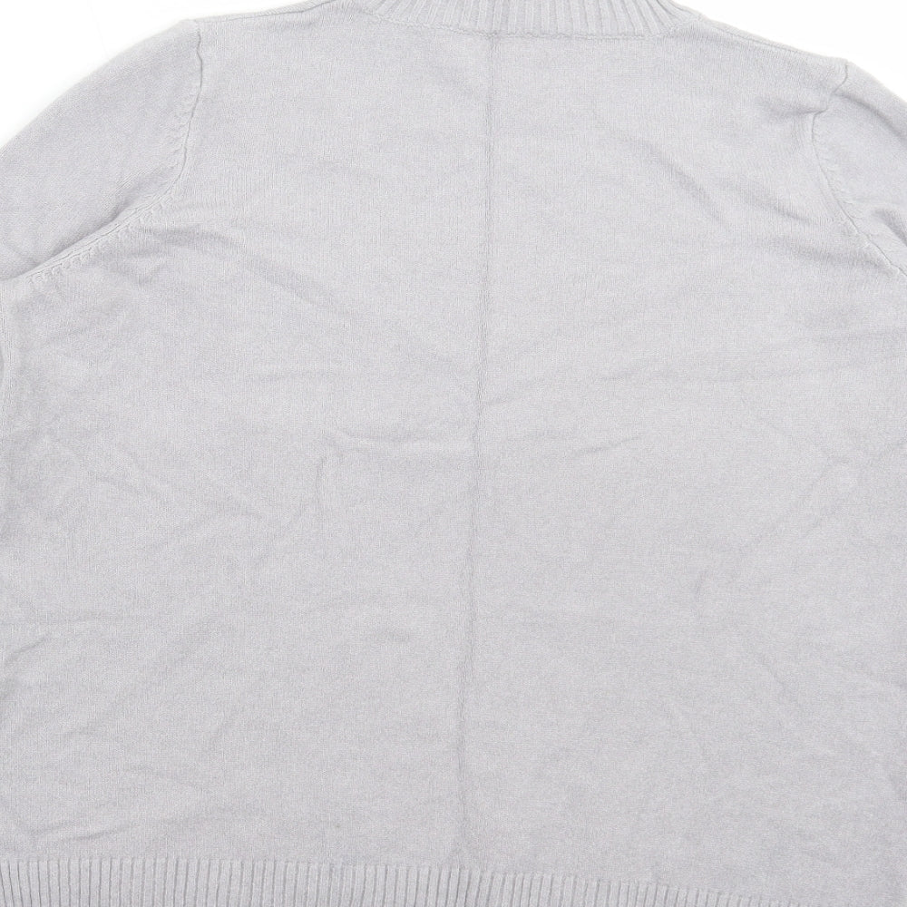 Foresta Bella Womens Grey Roll Neck Viscose Pullover Jumper Size S
