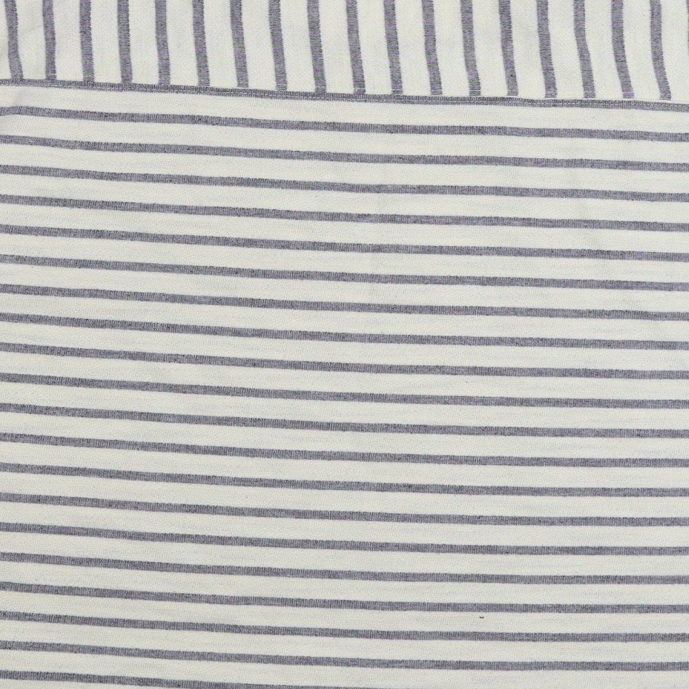 George Womens White Striped Polyester Pullover Sweatshirt Size 22 Pullover