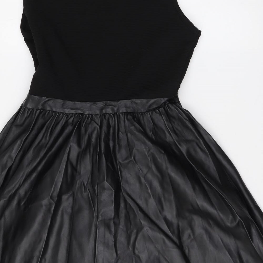 Atmosphere Womens Black Polyester Skater Dress Size 10 Round Neck Pullover