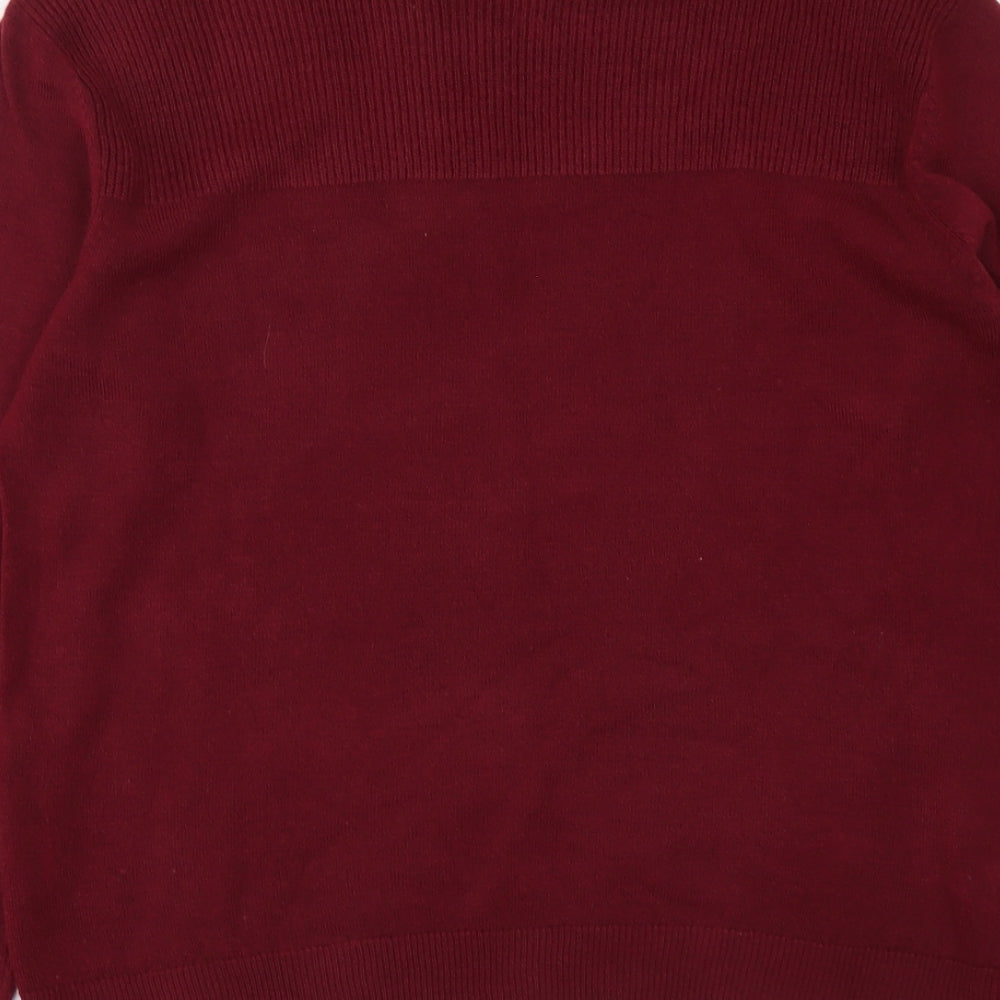Essentials Womens Purple Round Neck Acrylic Pullover Jumper Size 10