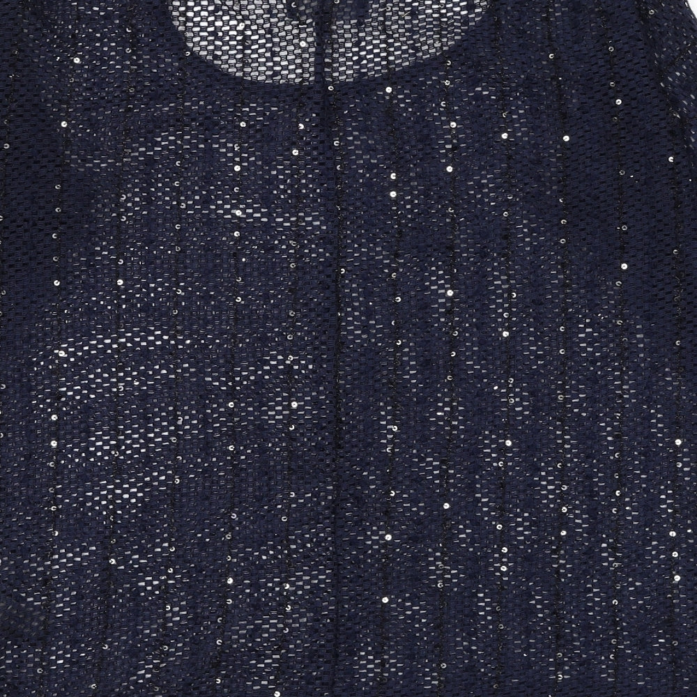 NEXT Womens Blue Round Neck Polyester Pullover Jumper Size 10