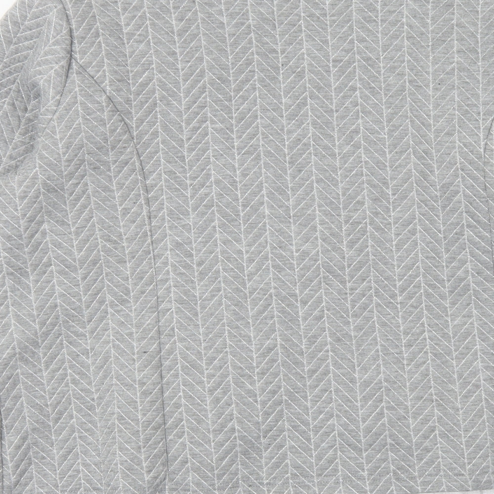 Anna Rose Womens Grey Geometric Jacket Size 16 Zip