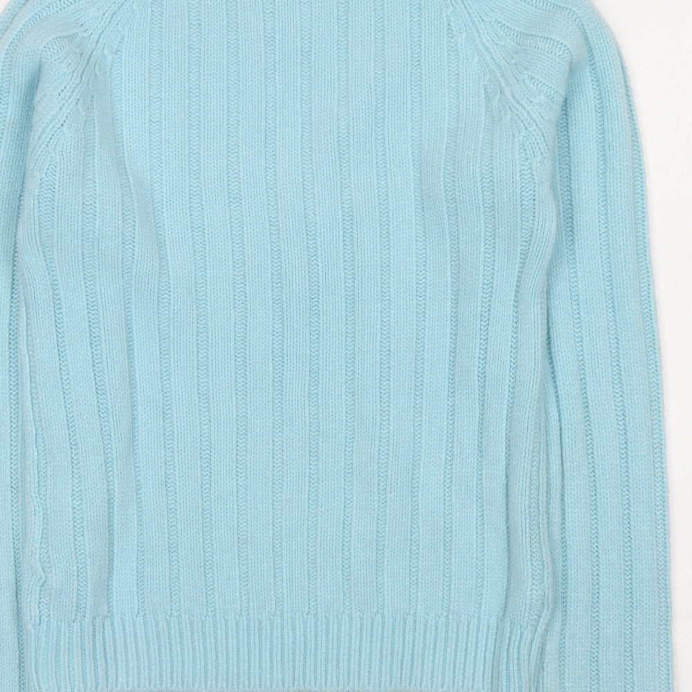 Izi Womens Blue Round Neck Acrylic Pullover Jumper Size S