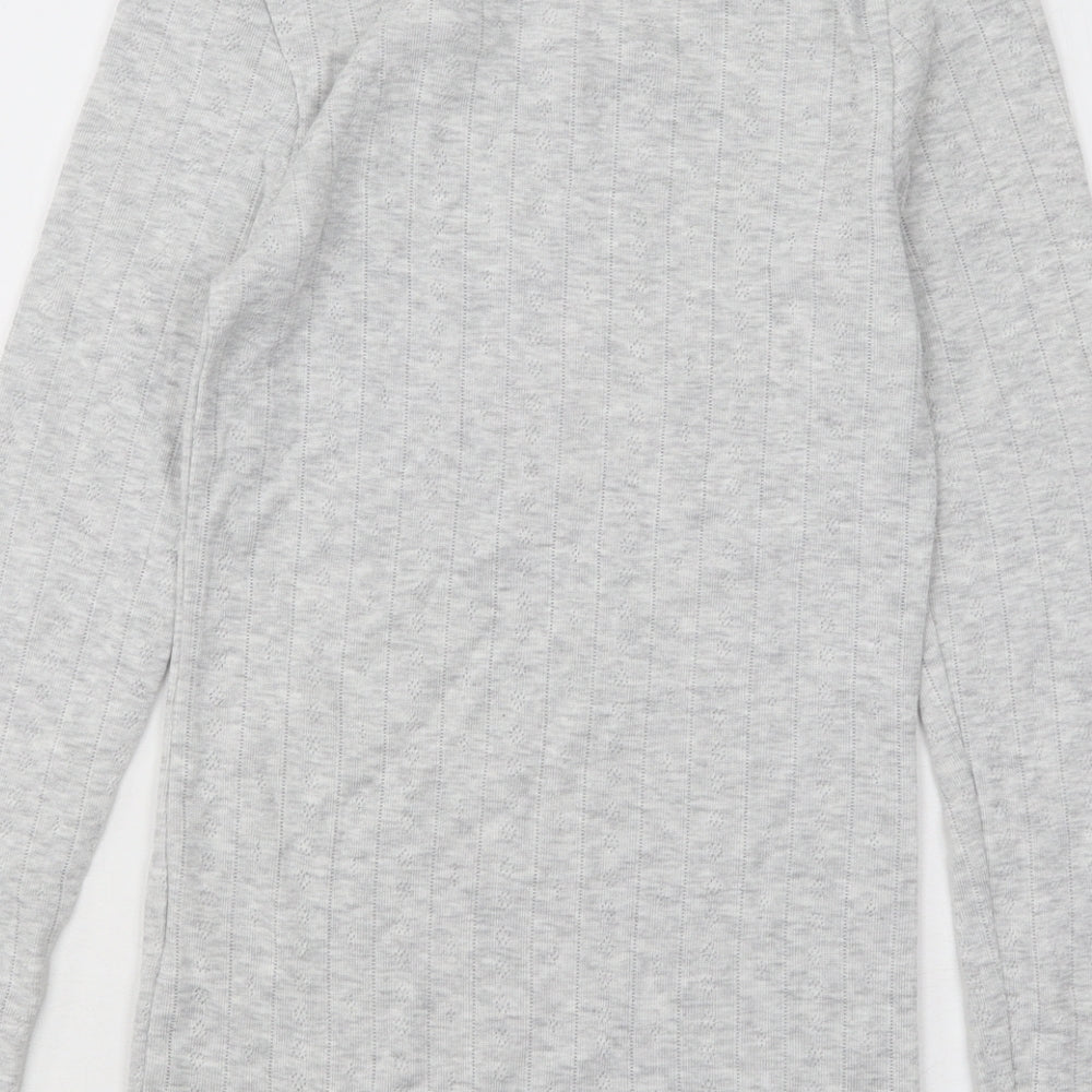 Marks & Spencer Womens Grey Scoop Neck Viscose Pullover Jumper Size 10