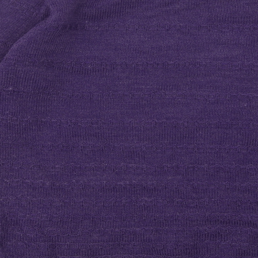 EWM Womens Purple Boat Neck Acrylic Pullover Jumper Size 14