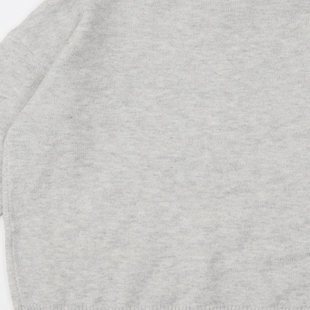 Papaya Womens Grey Mock Neck Polyester Pullover Jumper Size S