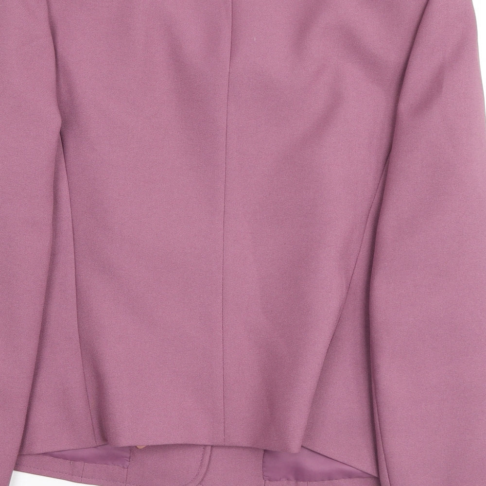 Dereta Womens Pink Polyester Jacket Blazer Size 16