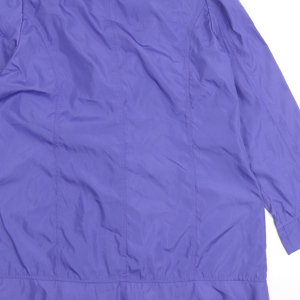 Being Casual Womens Purple Anorak Coat Size 16 Button - Ruffle Front