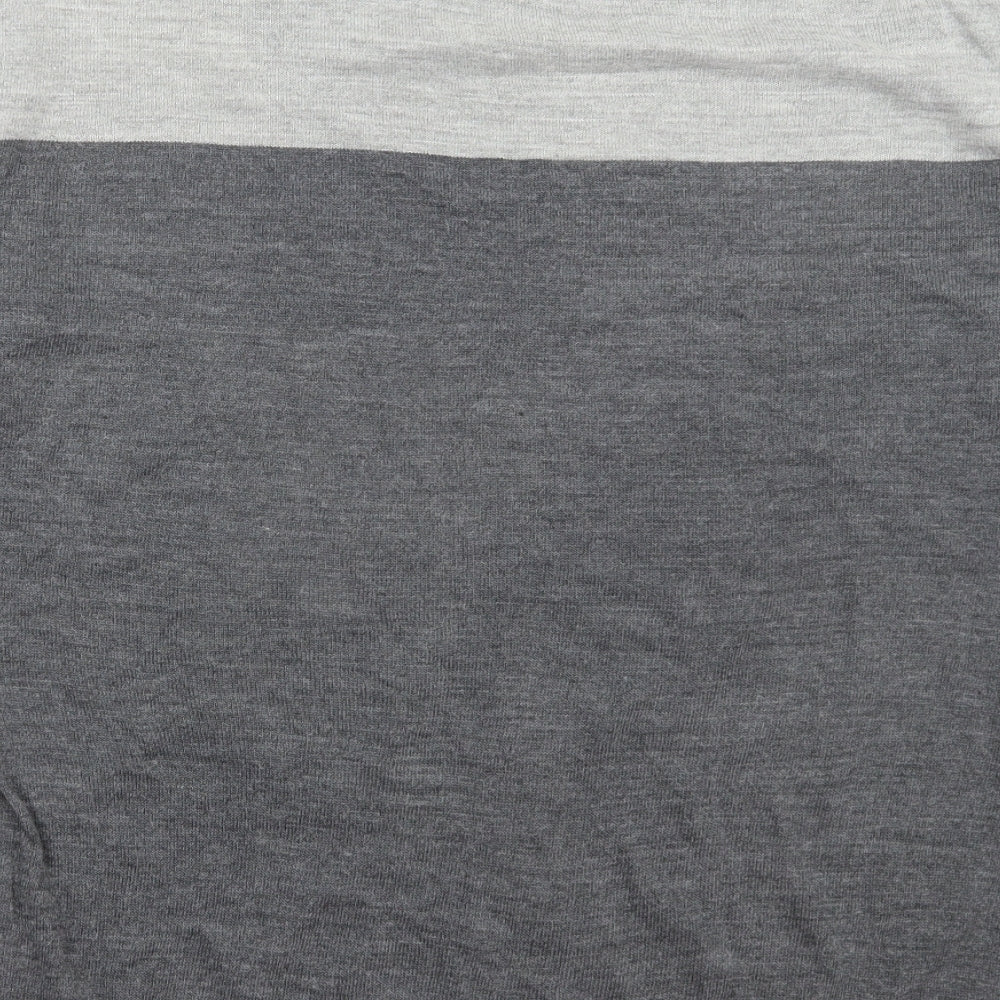 Matalan Womens Grey Round Neck Geometric Acrylic Pullover Jumper Size S - Star Print