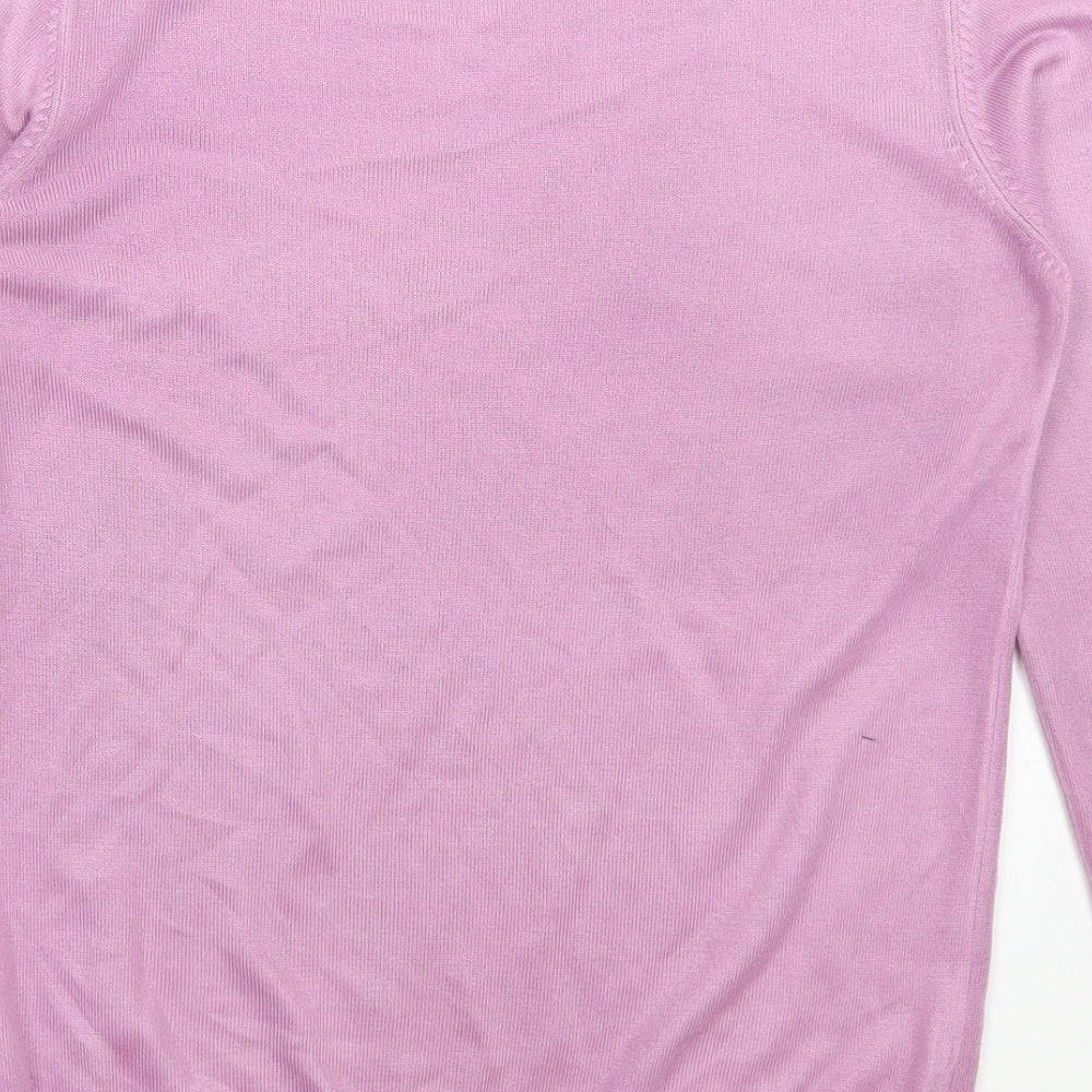 Marks & Spencer Womens Purple Round Neck Acrylic Pullover Jumper Size 8