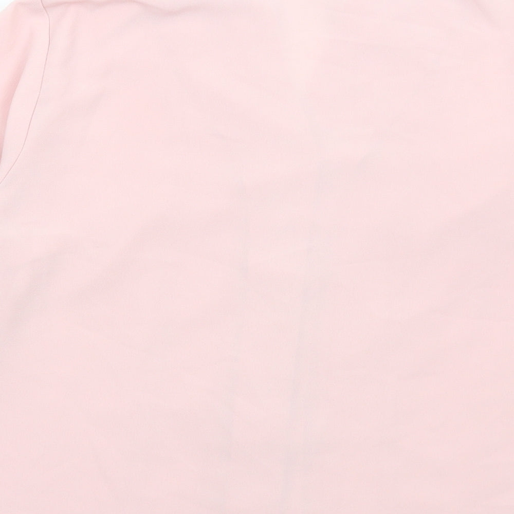 FOSBY Womens Pink Polyester Basic Button-Up Size 14 Collared