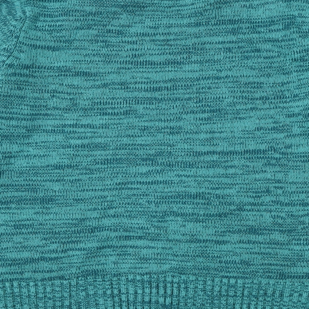 Bonmarché Womens Blue Boat Neck Acrylic Pullover Jumper Size S
