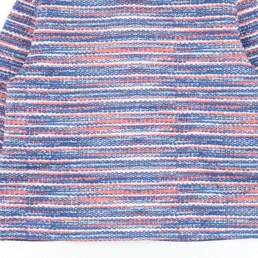 Anne De Lancay Womens Blue Striped Jacket Blazer Size S