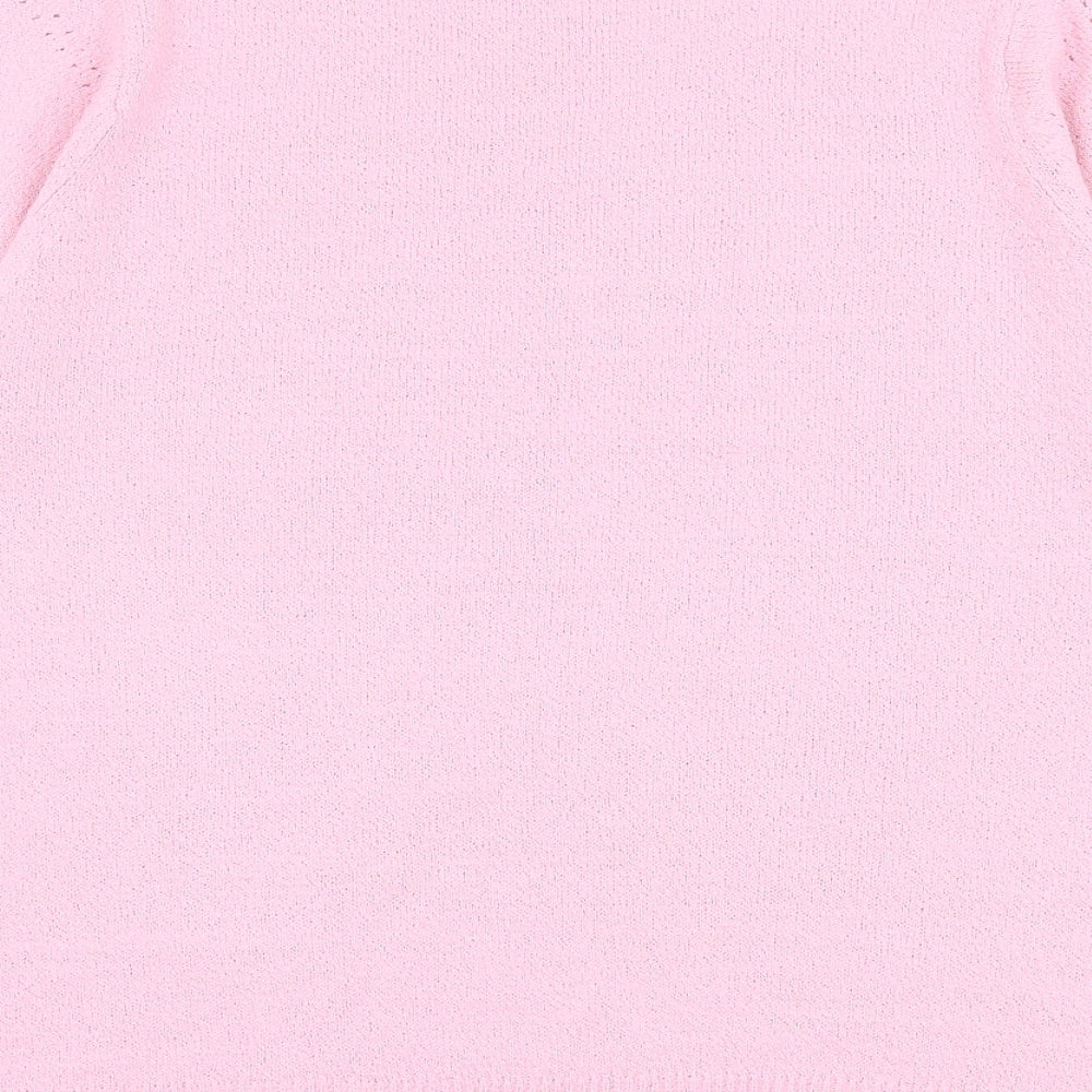 Berkertex Womens Pink Round Neck Acrylic Pullover Jumper Size 14