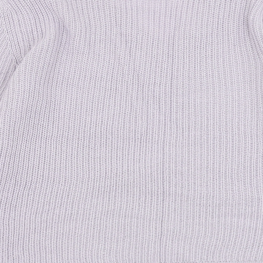 Peacocks Womens Purple V-Neck Polyester Pullover Jumper Size S