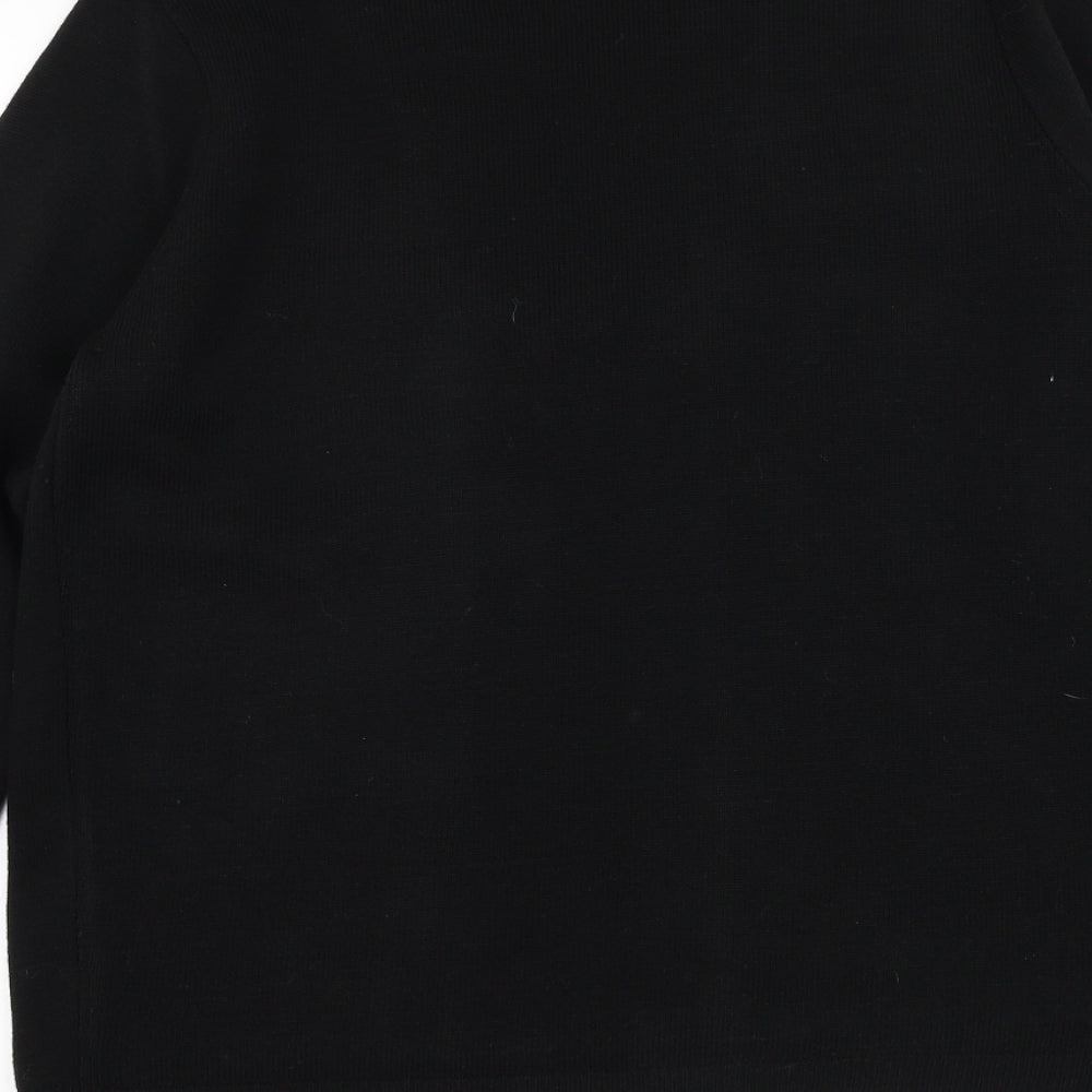 Me Womens Black Square Neck Striped Acrylic Cardigan Jumper Size M