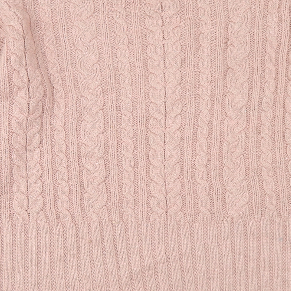 NEXT Womens Pink Mock Neck Acrylic Pullover Jumper Size M