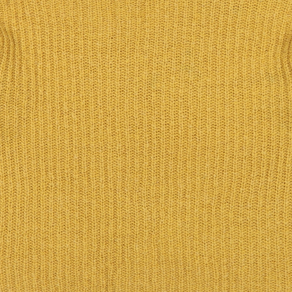New Look Womens Yellow Round Neck Acrylic Pullover Jumper Size M