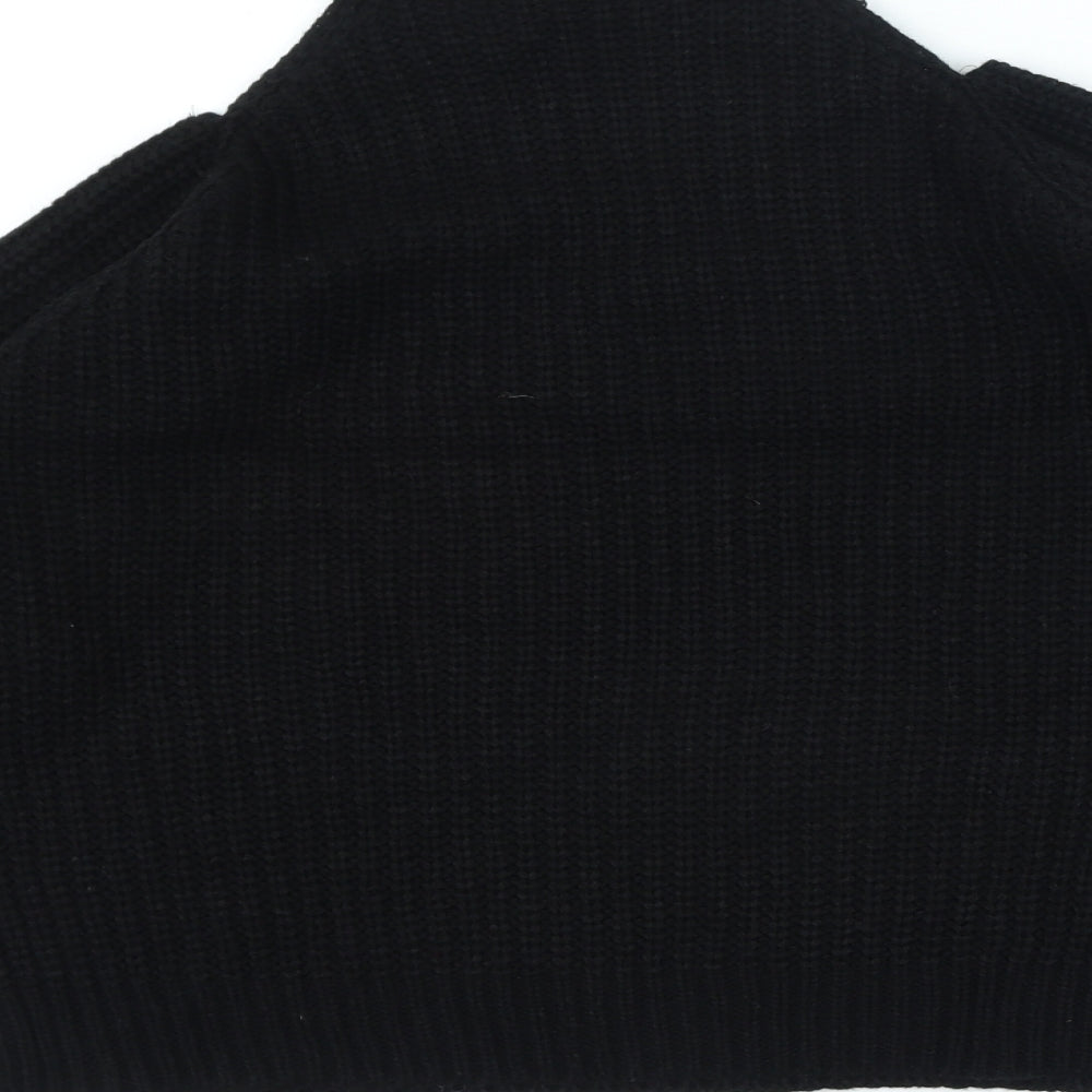 PEP&CO Womens Black Crew Neck Acrylic Pullover Jumper Size M - Cut Out Sholouder