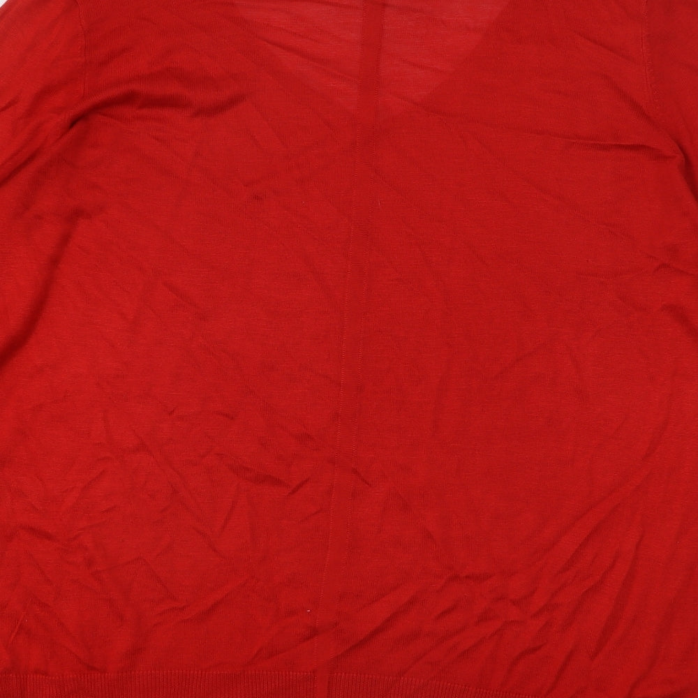 NEXT Womens Red Scoop Neck Viscose Pullover Jumper Size 16