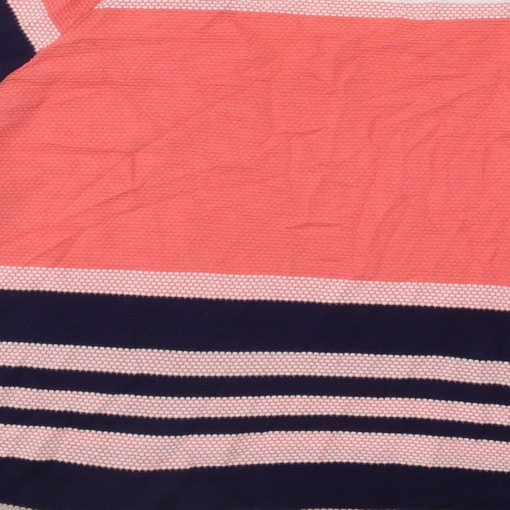 Marks & Spencer Womens Multicoloured Round Neck Striped Cotton Pullover Jumper Size 16