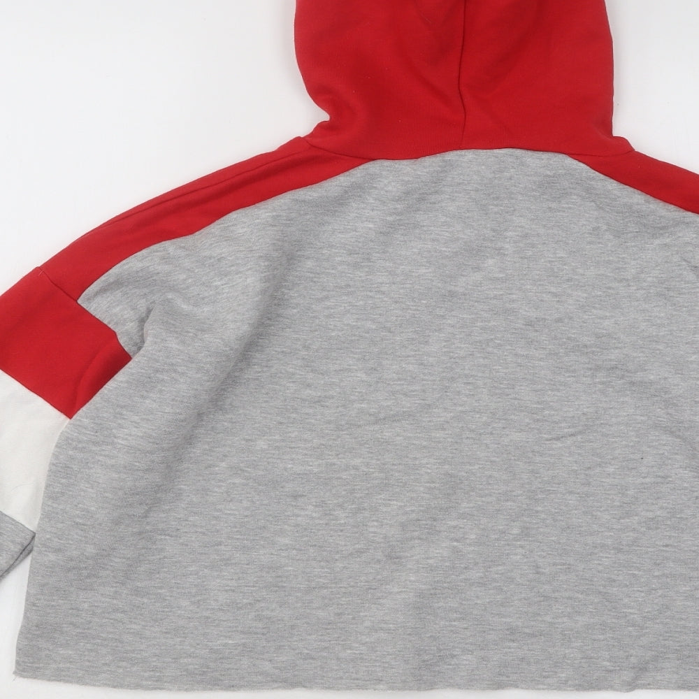 New Look Girls Multicoloured Colourblock Cotton Pullover Hoodie Size 14-15 Years Pullover