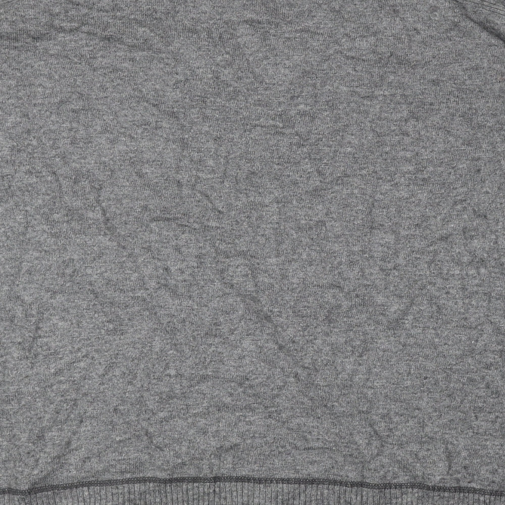 River Island Womens Grey V-Neck Viscose Pullover Jumper Size 8 - Elbow pads