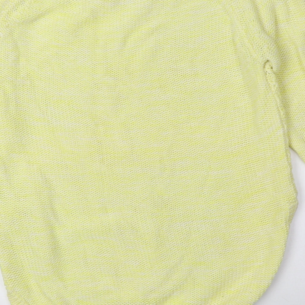 Papaya Womens Yellow Boat Neck Cotton Pullover Jumper Size S