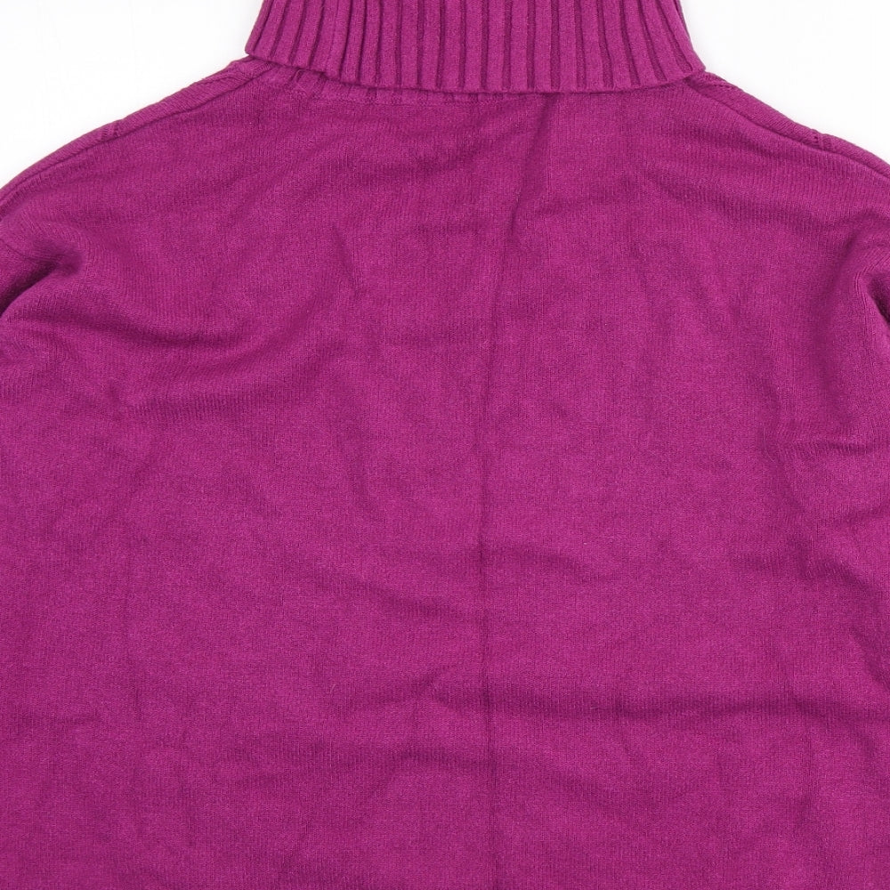Preworn Womens Purple Roll Neck Viscose Pullover Jumper Size S