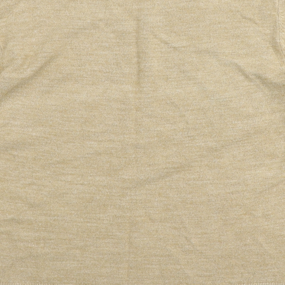 Marks & Spencer Womens Beige Round Neck Acrylic Pullover Jumper Size 14