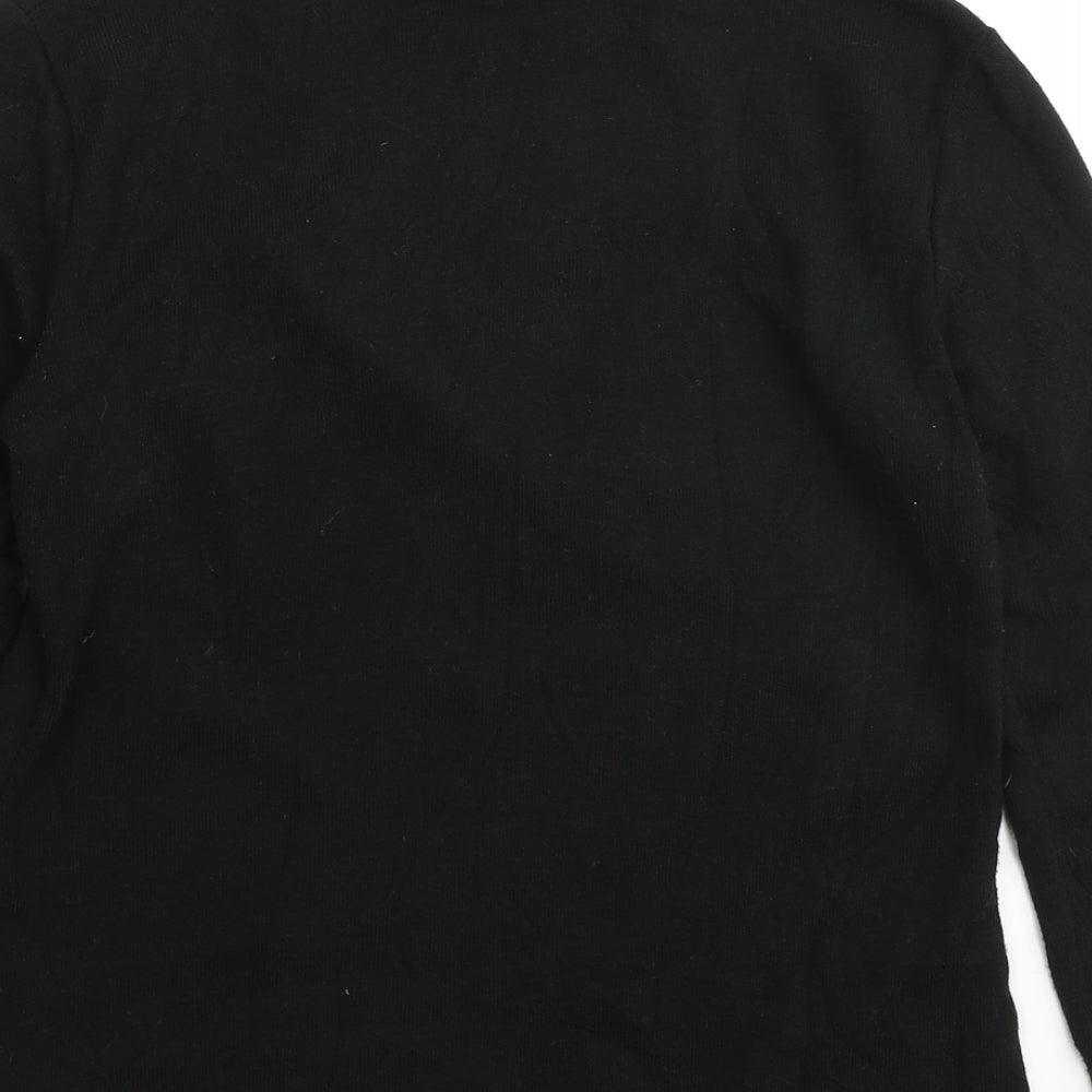 Zara Womens Black High Neck Polyester Pullover Jumper Size M