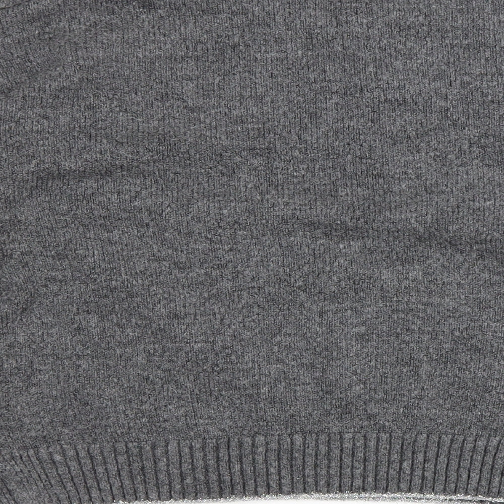 NEXT Womens Grey Round Neck Polka Dot Polyester Pullover Jumper Size M