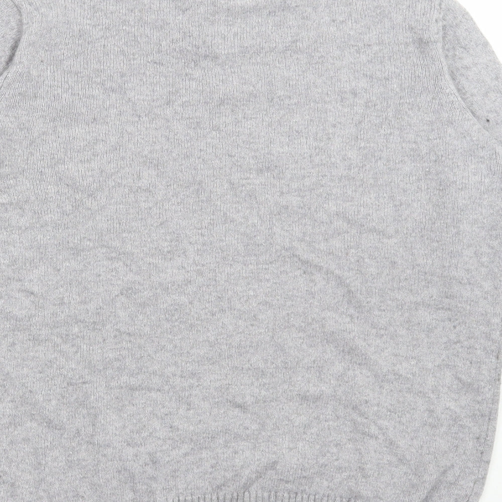 Isle Womens Grey Mock Neck Nylon Pullover Jumper Size M