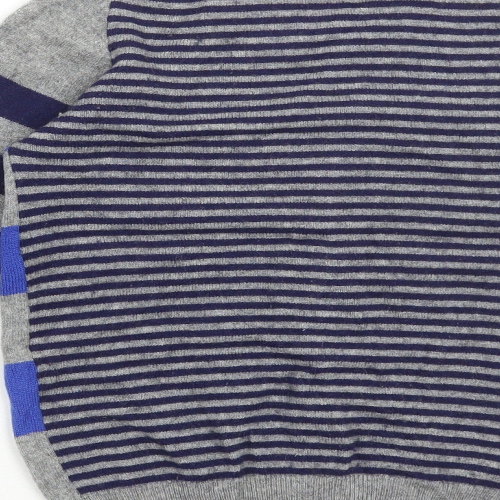 Preworn Womens Multicoloured V-Neck Striped Acrylic Cardigan Jumper Size 6