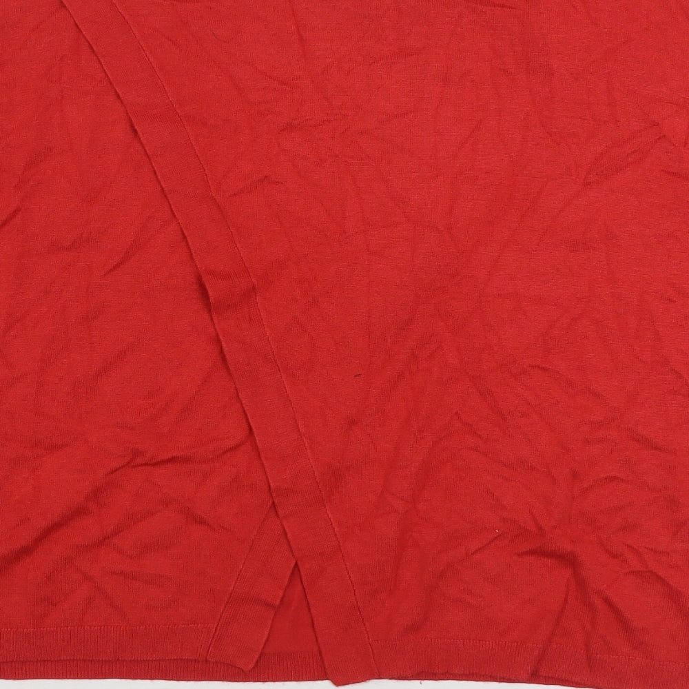 Marella Womens Red Boat Neck Acrylic Pullover Jumper Size M