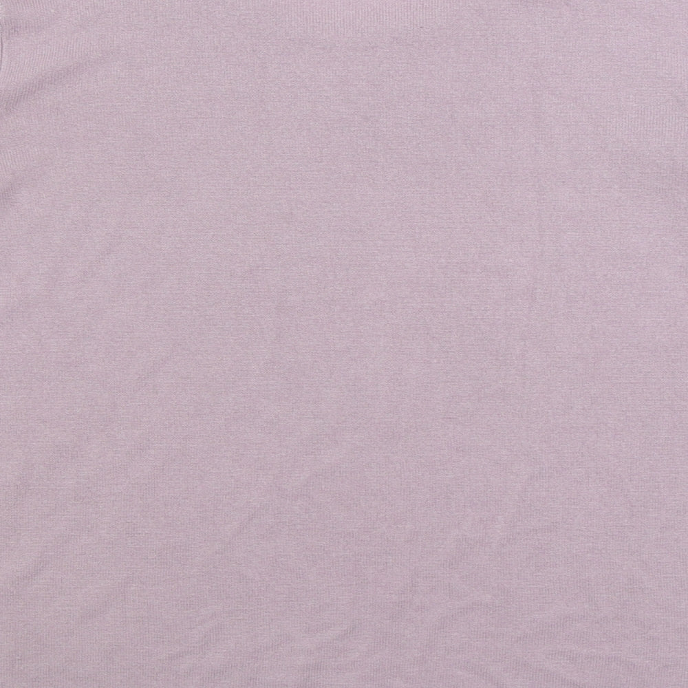 Julipa Womens Pink Round Neck Acrylic Pullover Jumper Size L
