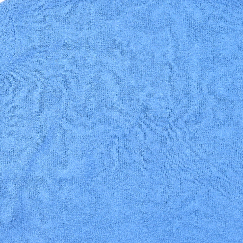 Jan Eva Womens Blue V-Neck Acrylic Cardigan Jumper Size XL