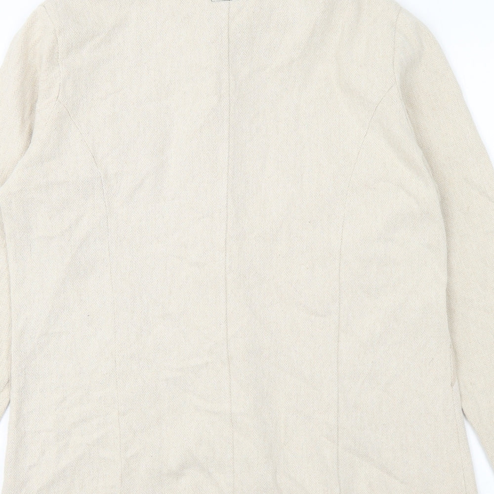 Preworn Womens Beige Jacket Size L Button