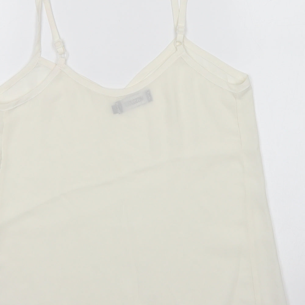 Missguided Womens White Polyester Camisole Blouse Size 8 V-Neck