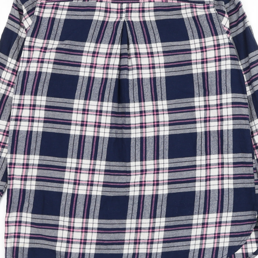 H&M Womens Plaid Cotton Basic Button-Up Size 4 Collared