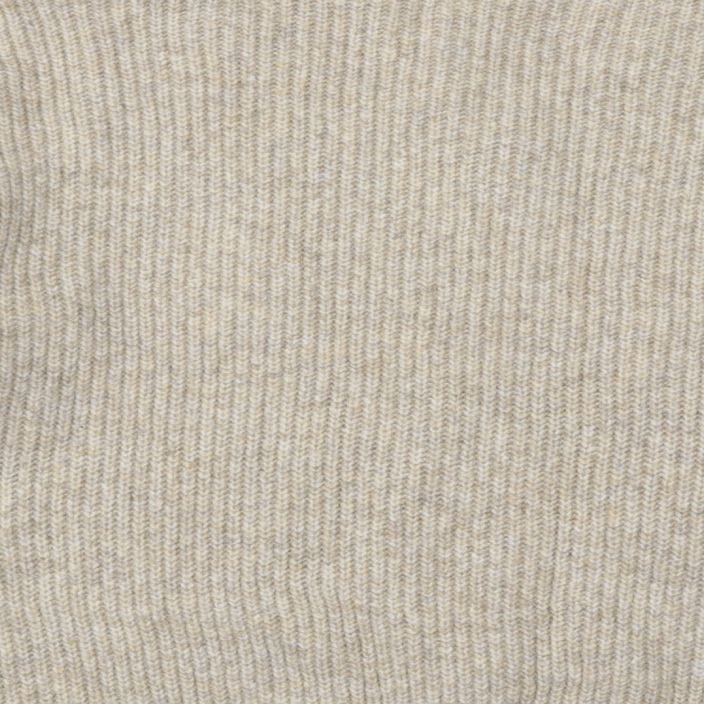 Marks & Spencer Mens Beige V-Neck Acrylic Pullover Jumper Size XL